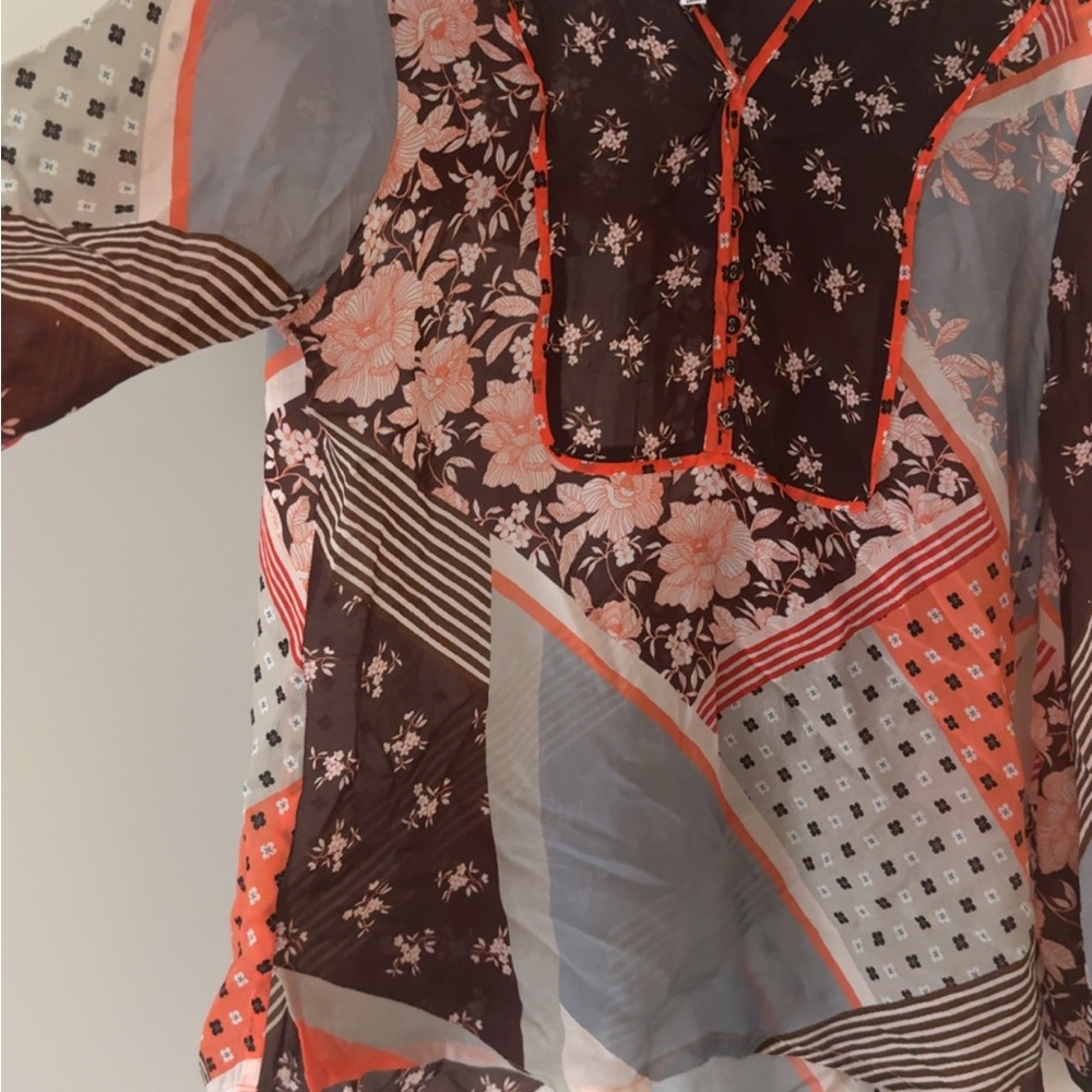 Johnny Was Multicolor Patchwork Blouse - image 5